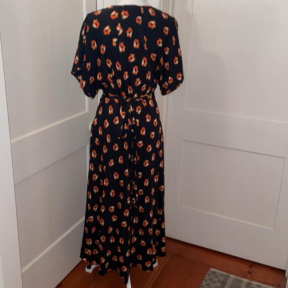 Dvf Silk Floral Wrap Midi Dress - image 4